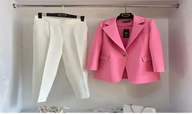 کت و شلوار زنانه مجلسی سایز بزرگ؛ ساده تک رنگ آستر دار