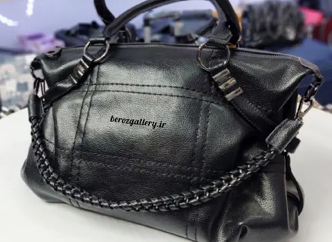 کیف زنانه شیک و جادار؛ زیپ دار رنگبندی(صورتی مشکی قهوه ای) مگنتی قفل چفتی