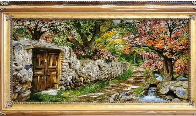 خرید و قیمت تابلو فرش دستباف طرح گل