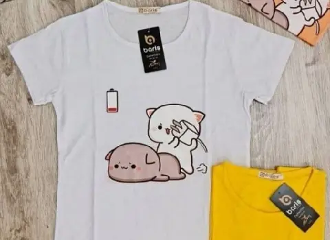 قیمت خرید تیشرت دخترانه سفید + عکس