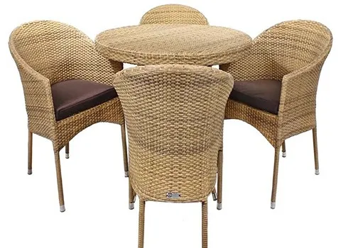 میز و صندلی پلاستیکی اهواز؛ حصیری ضد خش 3 رنگ سفید مشکی صورتی