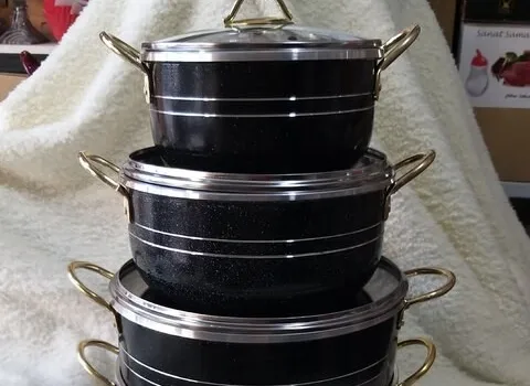 قابلمه گرانیتی لانه زنبوری؛ سبک 3 جنس سرامیکی چدن استیل تفلون