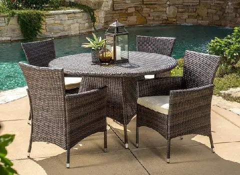 میز و صندلی پلاستیکی مدل حصیری؛ تاشو ثابت آشپزخانه سالنی (4 6 8) نفره