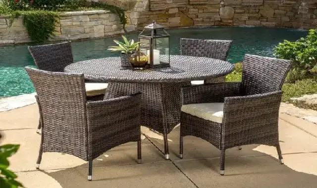 میز و صندلی پلاستیکی مدل حصیری؛ تاشو ثابت آشپزخانه سالنی (4 6 8) نفره