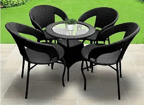 میز و صندلی پلاستیکی کرج؛ پلیمر پلی پروپن طرح چوب (4 12) نفره