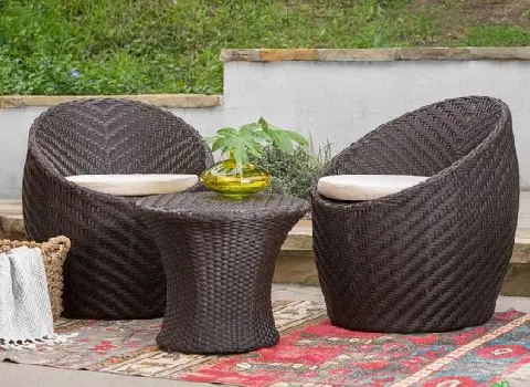 میز و صندلی پلاستیکی برای تراس؛ بدون دسته 2 جنس استیل شیشه ای