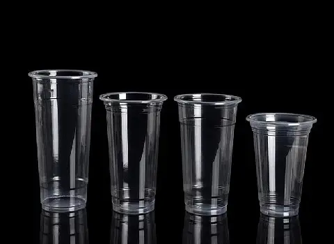 لیوان پلاستیکی یکبار مصرف بزرگ؛ درب دار پذیرایی 2 نوع پلاستیکی کاغذی