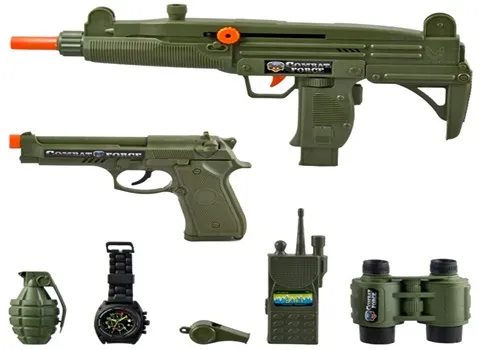 ست تفنگ اسباب بازی ارتشی؛ پلاستیک فشرده تقویت تخیل کودکان 3 ساله