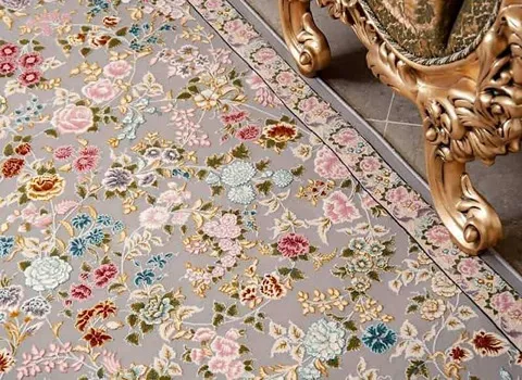 فرش ابریشم نانو (قالی) دستباف ماشینی ضد لک رطوبت خاصیت آنتی باکتریال