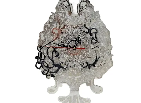 ساعت دیواری طرح نقره؛ آلیاژ عقربه روان گرد آرامگرد باتری AA دارای گارانتی (3 سال)