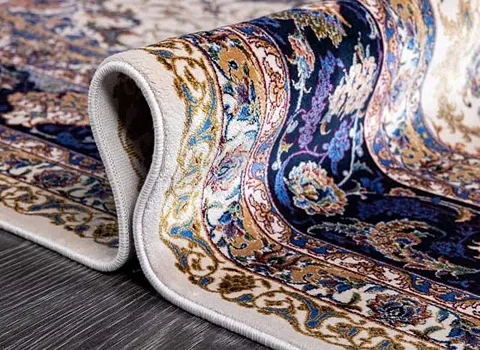 فرش 9 متری تبریز؛ دستباف ماشینی ابریشم پشم سبک ظریف