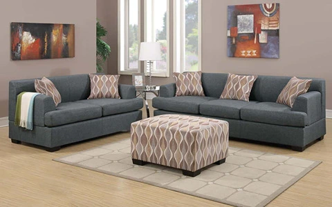 مبل سلطنتی طوسی روشن؛ پارچه ای طرحدار مدرن 3 نوع چوب اسکلت چوبی