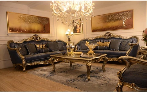 مبل سلطنتی چوب فندقی؛ کلاسیک 2 رنگ روشن پاستیلی