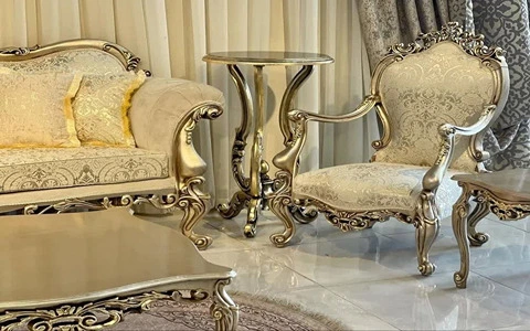 مبل سلطنتی ارزان یافت اباد؛ اشرافی مجلل (7 9) ساده طرحدار