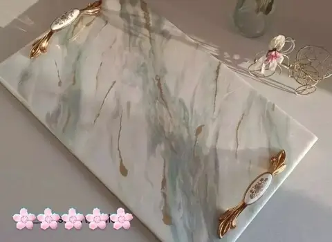 سینی رزین طرح سنگ مرمر آشنایی صفر تا صد قیمت خرید عمده