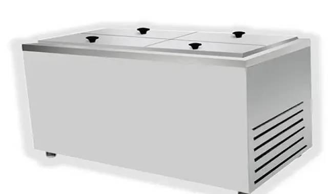 یخچال فریزر صندوقی صنعتی؛ عمودی ویترینی ضد زنگ  قدرتمند کم مصرف A