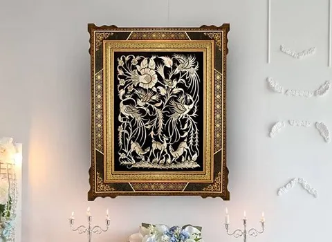 خرید و قیمت تابلو گل نقره کوچک