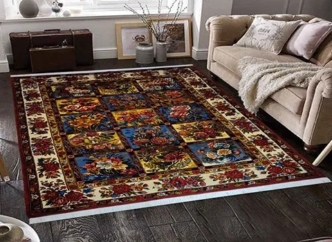 فرش دستباف ابریشم 12 متری؛ طرح شاه عباس افشان بافتی زیبا بدون گره