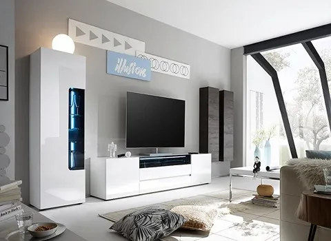 میز تلویزیون دیواری ام دی اف سفید؛ ارگونومی استاندارد سبک عدم پوسیدگی mdf