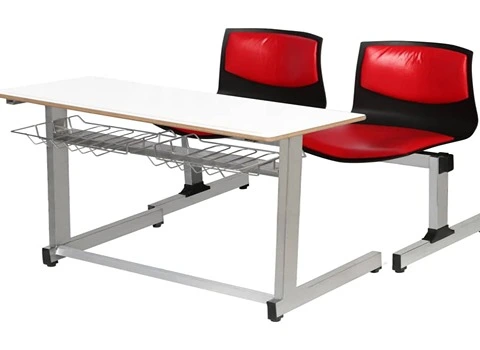 میز و صندلی پلاستیکی مدرسه؛ بیضی فلزی 3 رنگ قرمز آبی صورتی مستطیلی