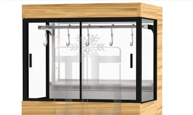 یخچال ویترینی قصابی دست دوم؛ فن رادیاتور تک درب نگهداری گوشت traveling