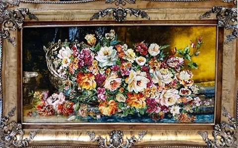 مشخصات تابلو فرش دستباف سبد گل و نحوه خرید عمده