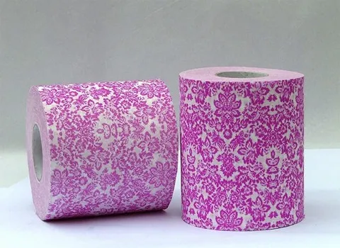 دستمال کاغذی طرح دار رنگی؛ رولی جعبه ای (100 200) برگ چند لایه