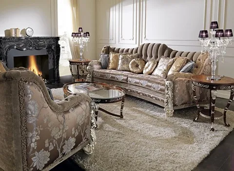 مبل سلطنتی طوسی نقره ای؛ فوم ابر ضخیم 2 جنس ابریشم مخمل