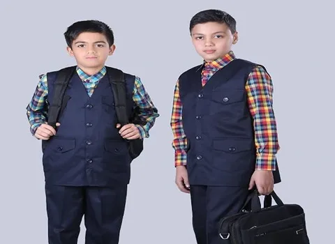 دوخت لباس فرم مدارس؛ جنس ترگال سورمه ای زرشکی 2 طرح دخترانه پسرانه