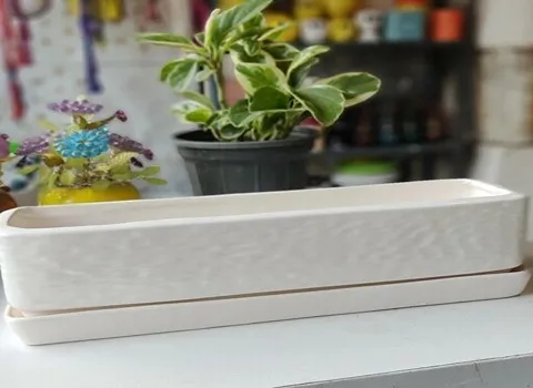 خرید و قیمت انواع گلدان سفالی مستطیلی