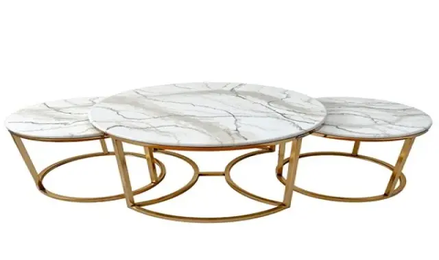 قیمت و خرید میز برنجی با سنگ مرمر + فروش ارزان