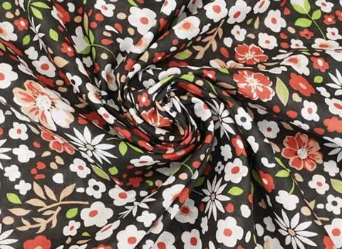 پارچه کرپ حریر گلدار؛ مات براق مناسب شومیزی مانتویی Silk