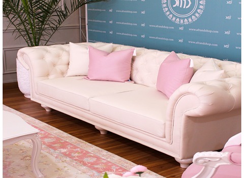 قیمت و خرید مبل چستر کرم صورتی با مشخصات کامل