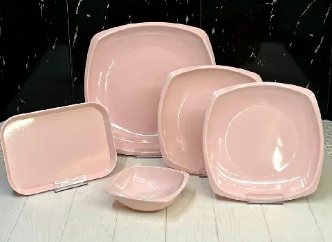 بشقاب ملامین چهارگوش؛ ساده طرح دار مقاوم شستشوی راحت