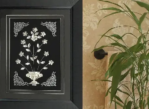 تابلو نقره کرج؛ طرح گل برگ فروهر ابعاد (20*35 20*20 30*40) عیار 840 925