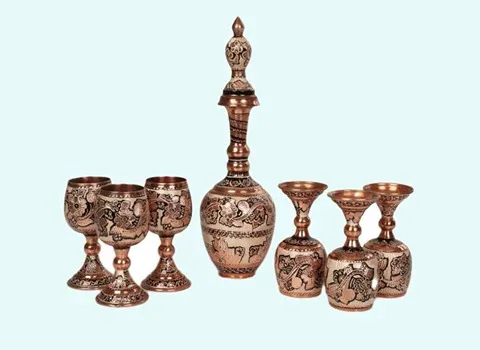 خرید ظروف مسی قلم کاری شده + قیمت عالی