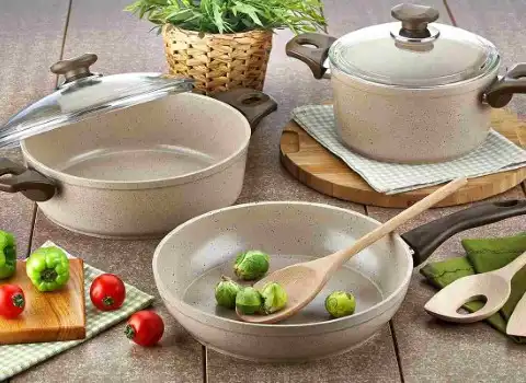 قابلمه گرانیتی 10 پارچه (دیگ) سطح صاف ضد زنگ خراش