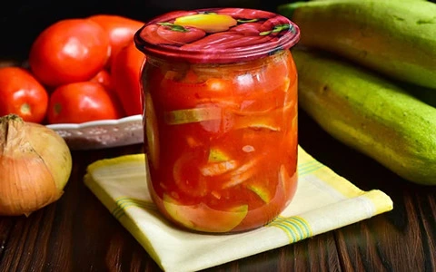 ترشی گوجه؛ خوراکی 2 نوع (پوره شده تکه ای) بسته بندی شیشه فله