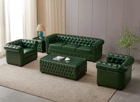 مبل اداری چستر؛ ساده چرمی جنس قاب (چوب کامپوزیت)