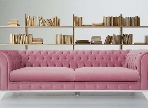 مبل چستر رنگ طوسی کالباسی؛ کتان چرم 2 مدل کلاسیک مدرن