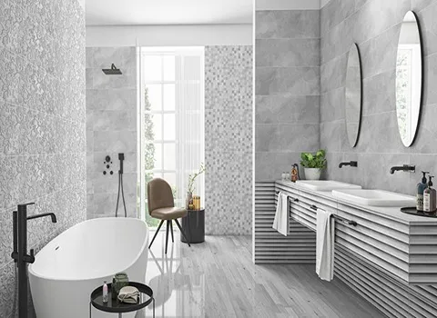 کاشی سرامیک طوسی سرویس بهداشتی؛ عایق بندی رنگ خنثی ابعاد (50*50)سانتی متر