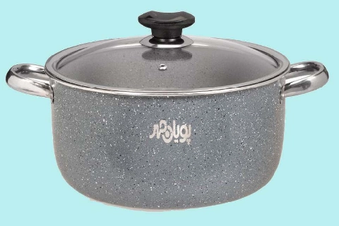 قابلمه عروس تفلون سایز 38؛ آلومینیومی روکش دار 7 10 پارچه (مشکی سفید)