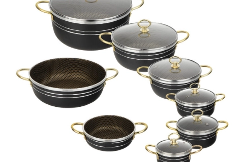 قابلمه گرانیتی هفت پارچه؛ آلمینیومی نچسب مناسب آشپزخانه رستوران