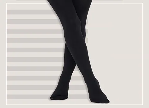 جوراب شلواری مشکی؛ ضخیم نرم مناسب (سارافون دامن کوتاه)