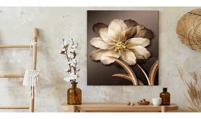 تابلو گل ساده؛ گلدوزی مدرن سنتی نماد عشق دوستی Flower