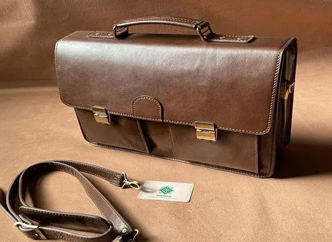 کیف دیپلمات چرم طبیعی دست دوز؛ دارای کیفیت بالا مناسب دانشگاه leather