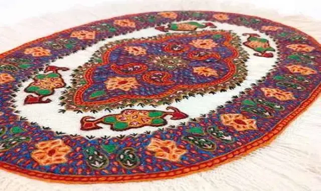 پته رومیزی بیضی؛ دست بافت + دارای اندازه ابعاد مختلف