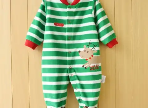 لباس نوزادی جلو دکمه دار؛ الیاف نخ کلاهدار 2 مدل دخترانه پسرانه