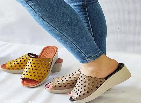 دمپایی زنانه چرم طبیعی؛ گاوی گوسفندی (37 39 41) سایز 400 گرم