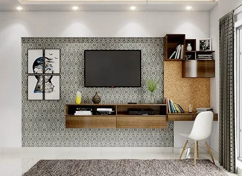 میز تلویزیون دیواری ام دی اف؛ وزن استاندارد دارای 2 قفسه استحکام بالا